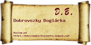 Dobrovszky Boglárka névjegykártya